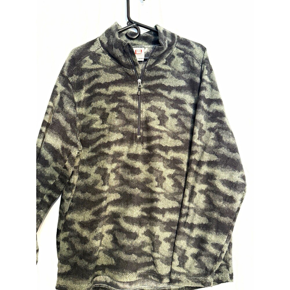 Avalanche Men's XL Gray/Black Camo Fleece 1/4 Zip Mock Neck Pullover